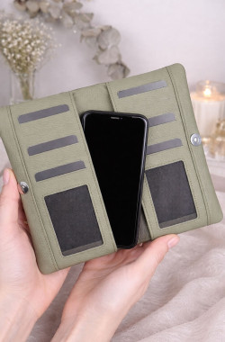 Atlas Telefon Bölmeli Cüzdan Kartlık - Haki