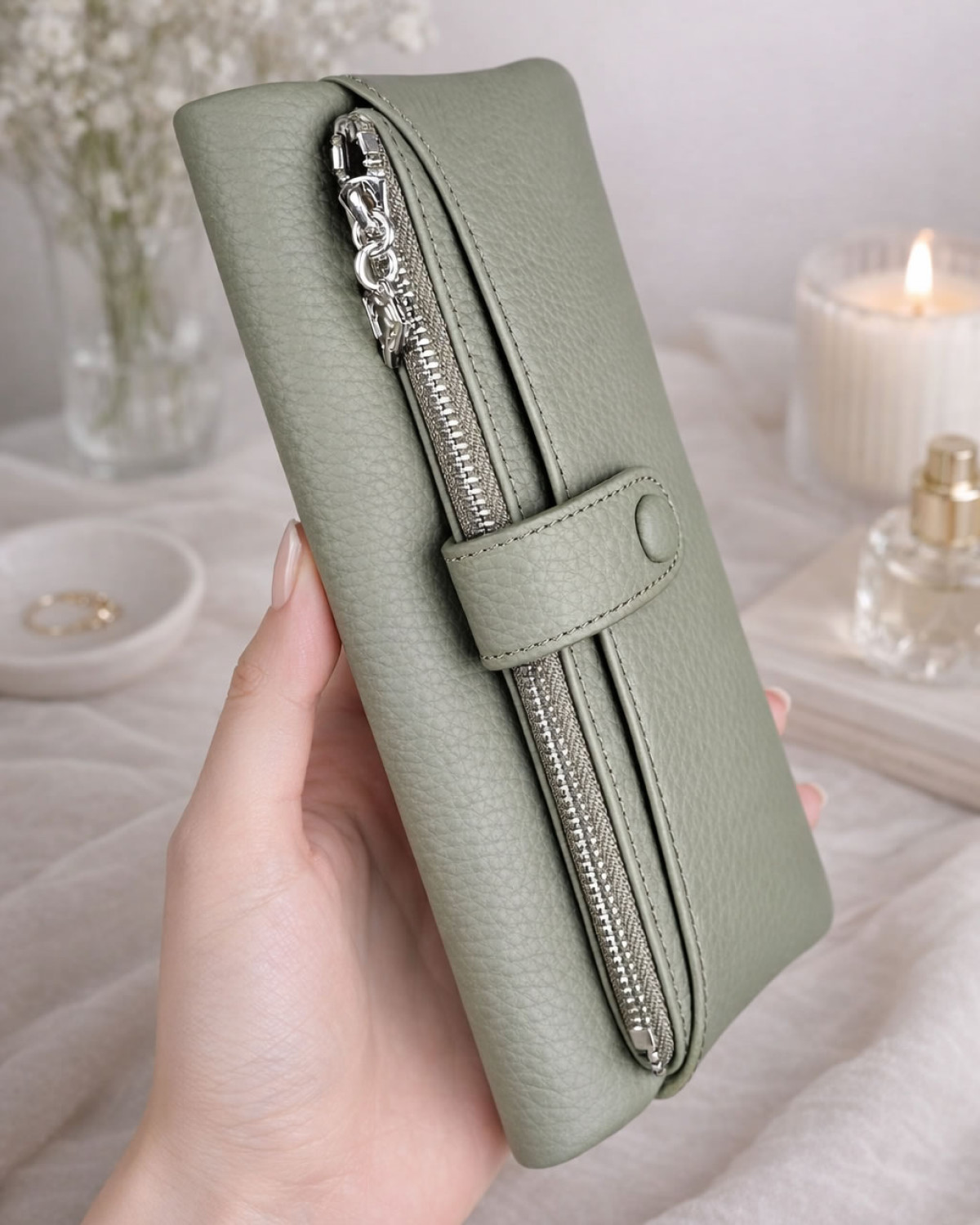 Atlas Telefon Bölmeli Cüzdan Kartlık - Haki