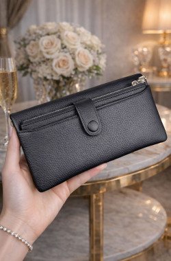 Atlas Telefon Bölmeli Cüzdan Kartlık - Siyah