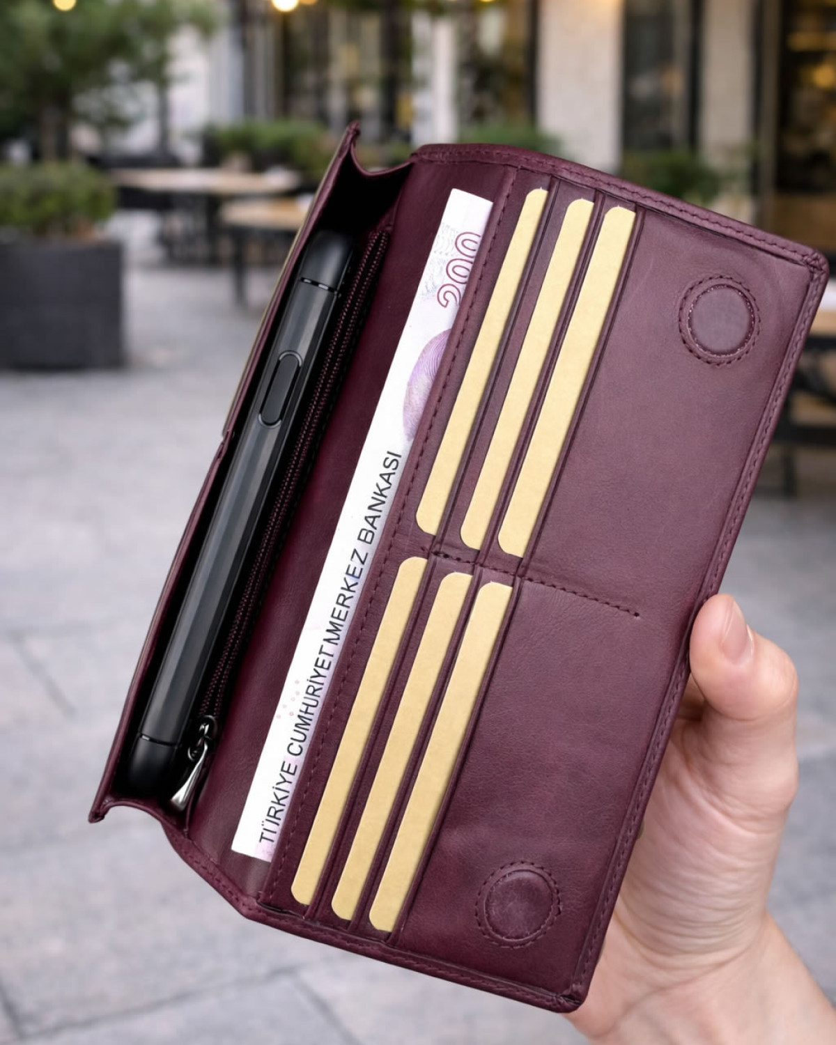 Draven Telefon Bölmeli Kadın Cüzdan - Mor