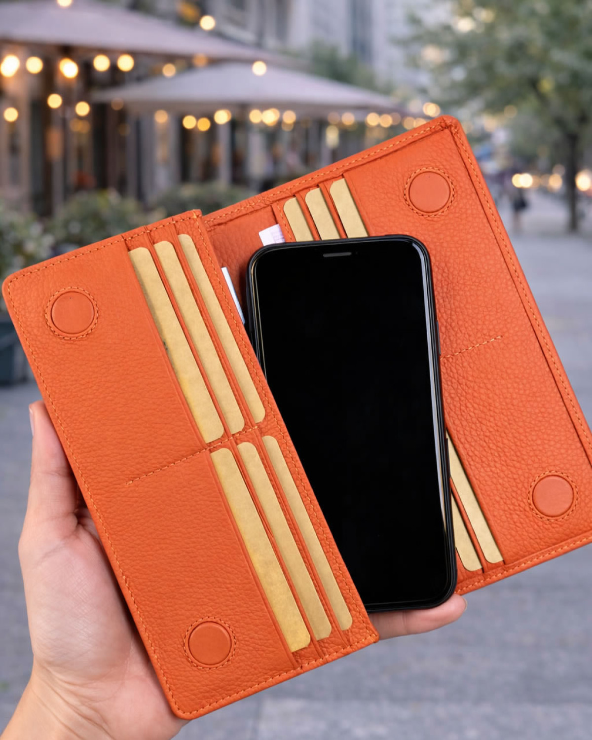 Draven Telefon Bölmeli Kadın Cüzdan - Turuncu
