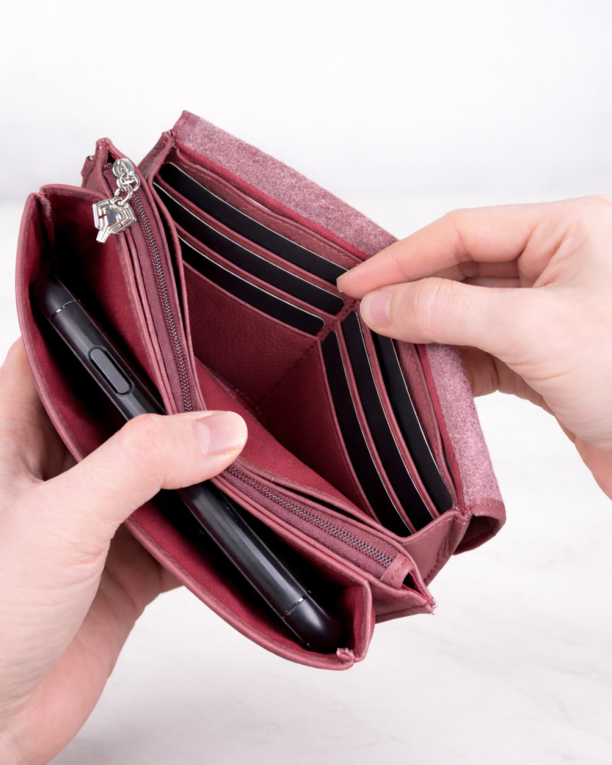 Elya Cüzdan - Çok Bölmeli - Hakiki Deri - Bordo