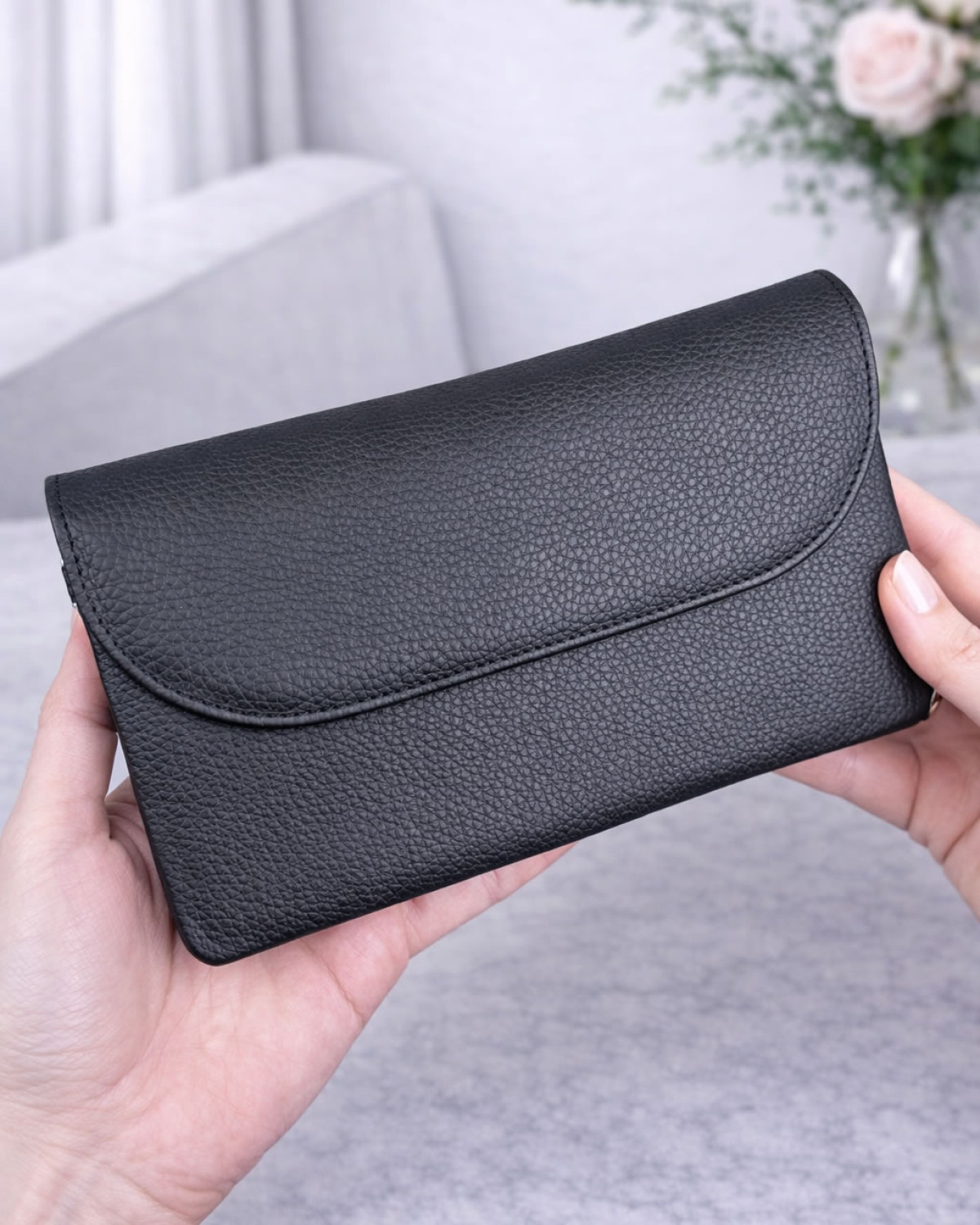 Elya Cüzdan - Çok Bölmeli - Hakiki Deri - Siyah