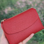 Mivra Cüzdan - Hakiki Deri, Kartlık, Fermuarlı- Kırmızı