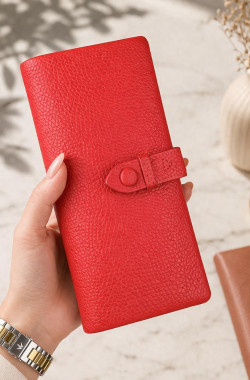 Valeria Cüzdan Fermuarlı ve Mıknatıslı - Kırmızı