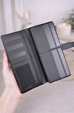 Valeria Cüzdan Fermuarlı ve Mıknatıslı - Siyah