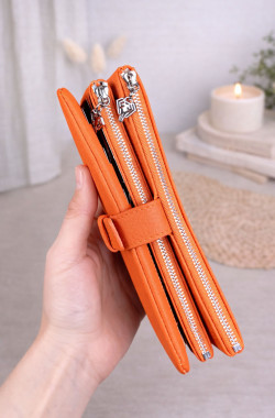 Valeria Cüzdan Fermuarlı ve Mıknatıslı - Turuncu