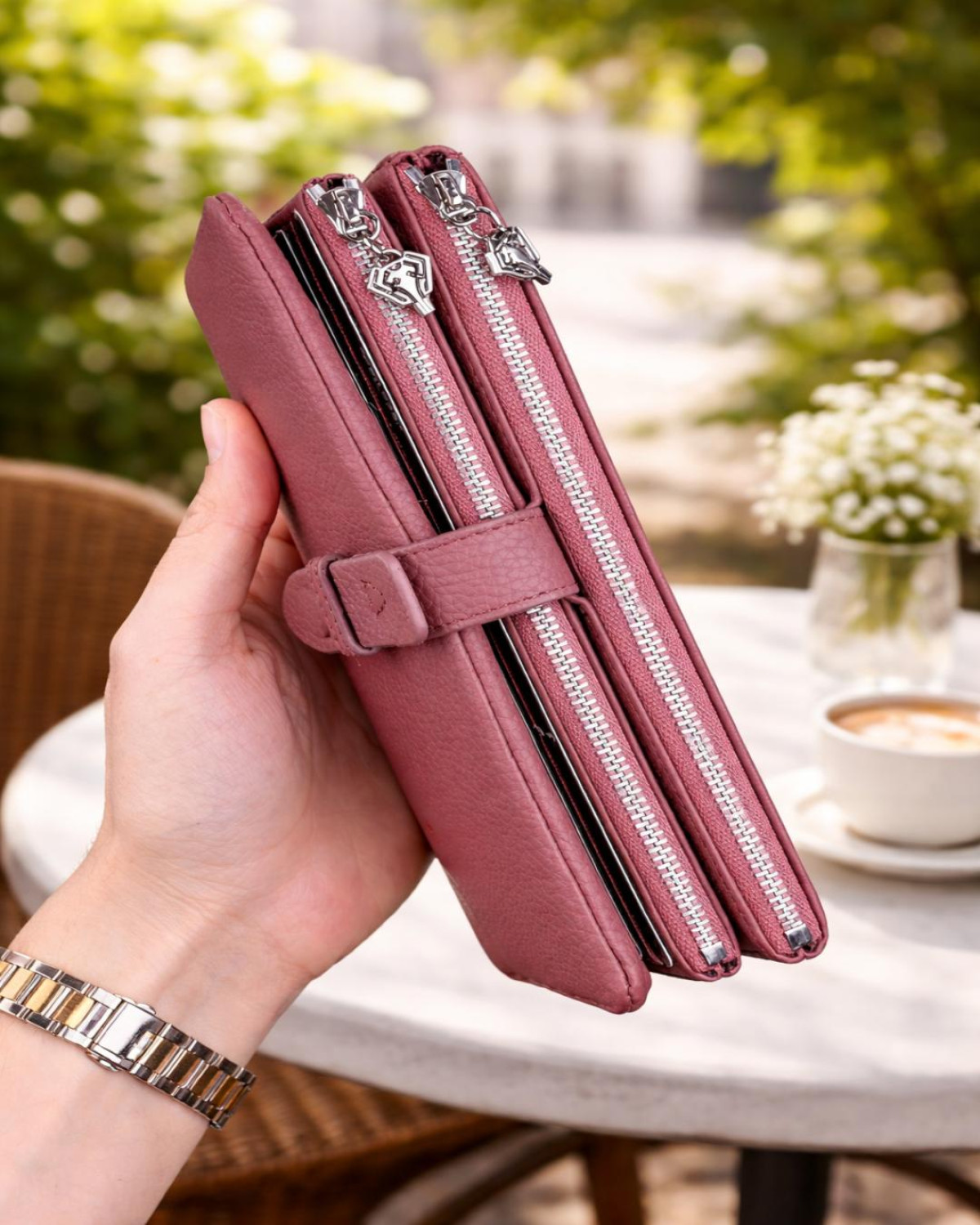 Valeria Cüzdan Fermuarlı ve Mıknatıslı - Bordo